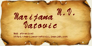 Marijana Vatović vizit kartica
